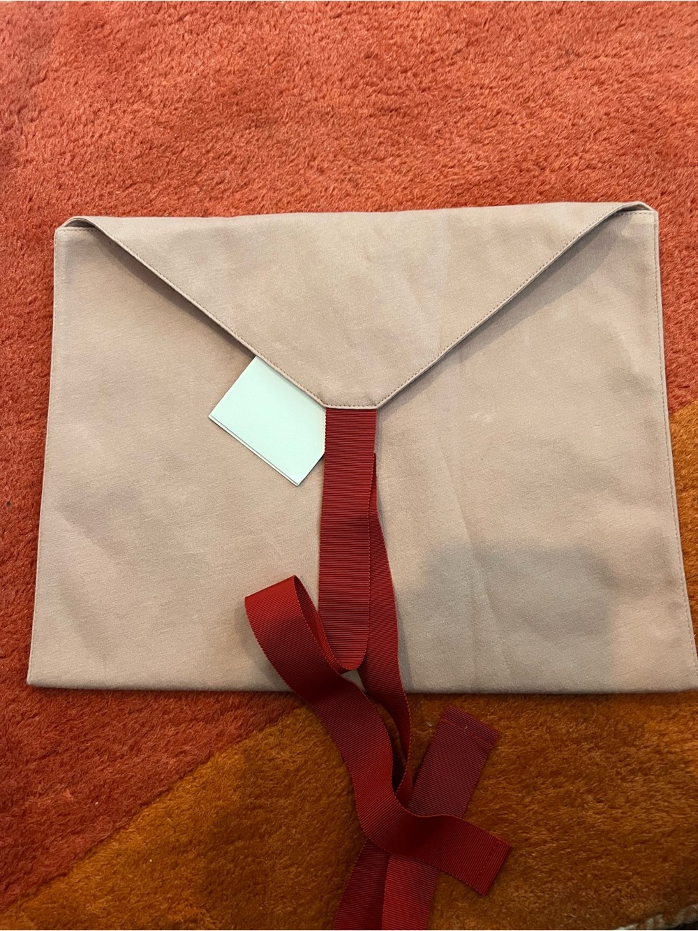 Cuyana Pink Dust Bag with Ribbons
